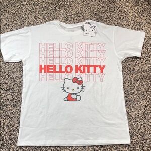 🆕 Hello Kitty x Grayson Threads Graphic Tee in White and Red Size Large | NWT